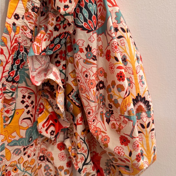 RHODE Millie Aura Jungle Print Multicolor Ruffle Sleeve Dress - Picture 10 of 11